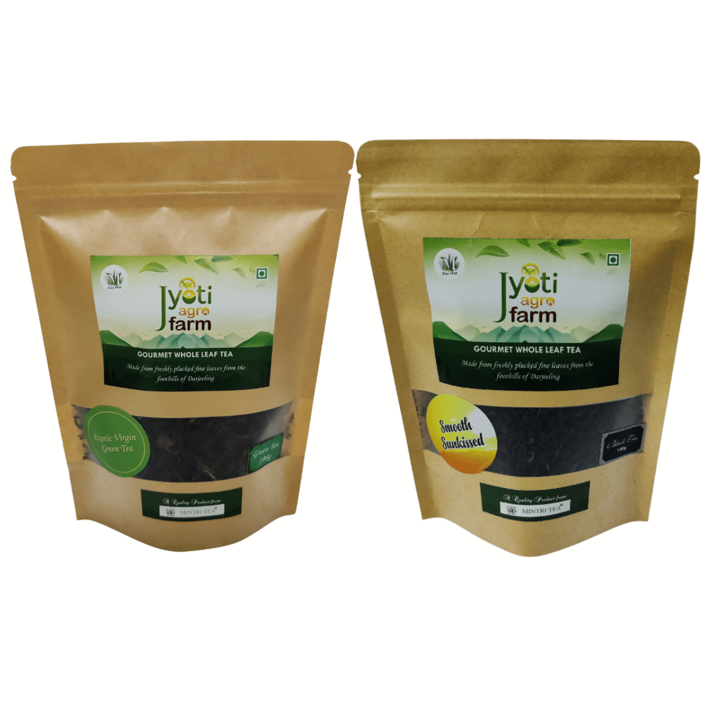 WELLNESS TEA Combo Offer | 100g Natural Green Tea, 100g Smooth Sunkissed Black Leaf Tea | Mintri Tea | Approx 150-200 cups view 2