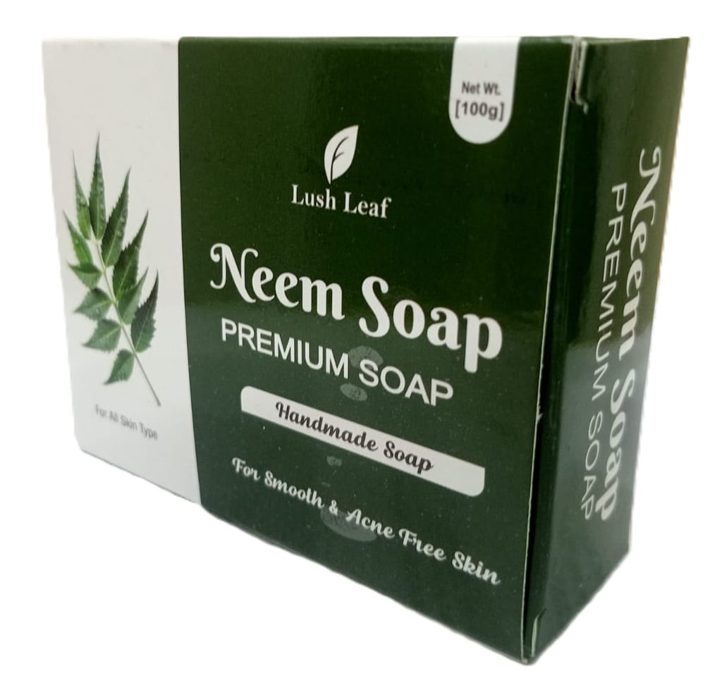 Lush Leaf Premium Handmade Neem Soap for Acne Free Skin - 100g view 2