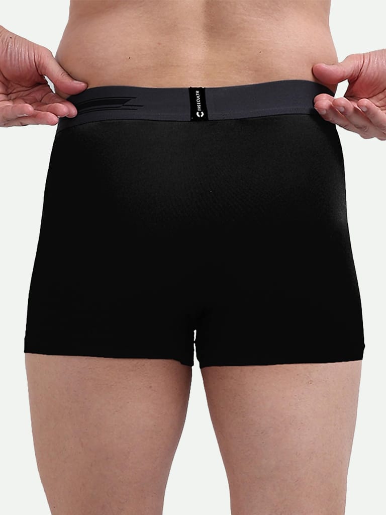 FREECULTR Men's Underwear Anti Bacterial Micromodal Airsoft Trunk - Non Itch No Chaffing Sweat Proof - Pack of 1-Pot Black view 2