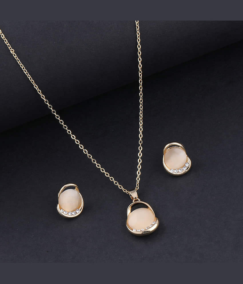 SILVER SHINE Exclusive Delicate Party Wear Pendant Set For Women Girl view 2