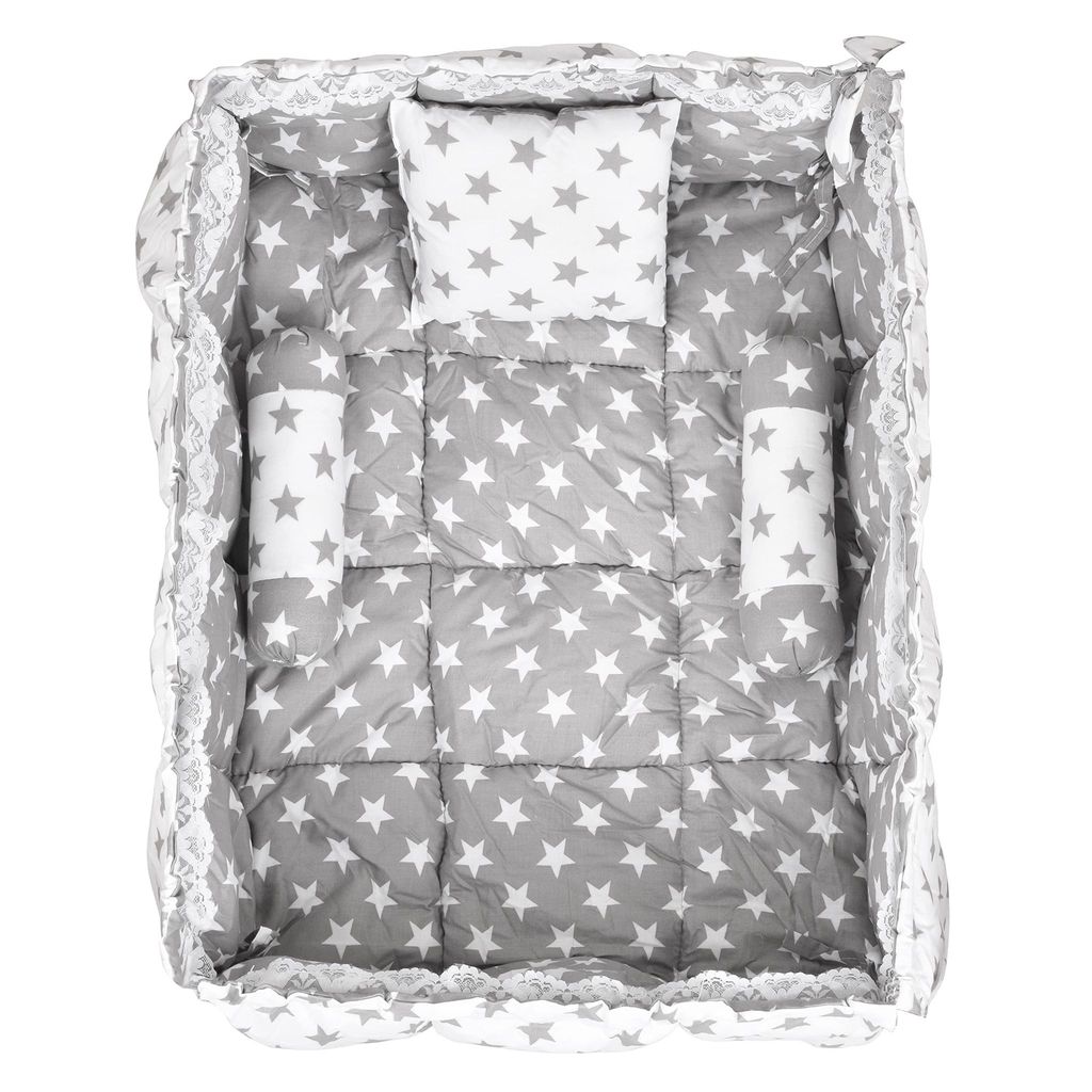 LOREM 3 Pillows & Square Shape Cotton Baby Bed for 0-1 Year BB16-18 view 2