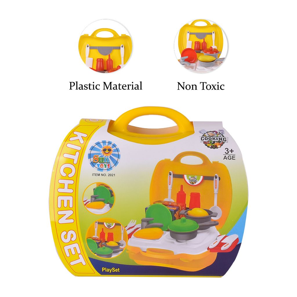 Cooking Set Toy | Kids Kitchen Set (Yellow) | Kids Play Kitchen | Play Kitchen Set | Toy Kitchen Set | Best Play Kitchen | Children's Play Kitchen view 2