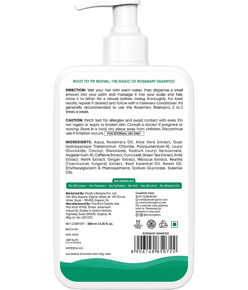 Aravi Organic Anti Hair Fall Shampoo 200 ( Pack of 1 ) view 2