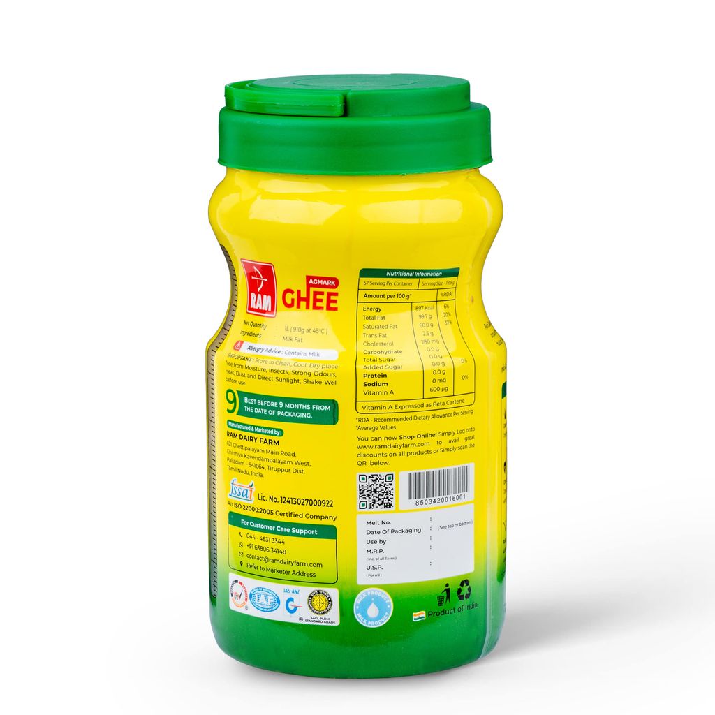 Ram Ghee 1L Jar view 2