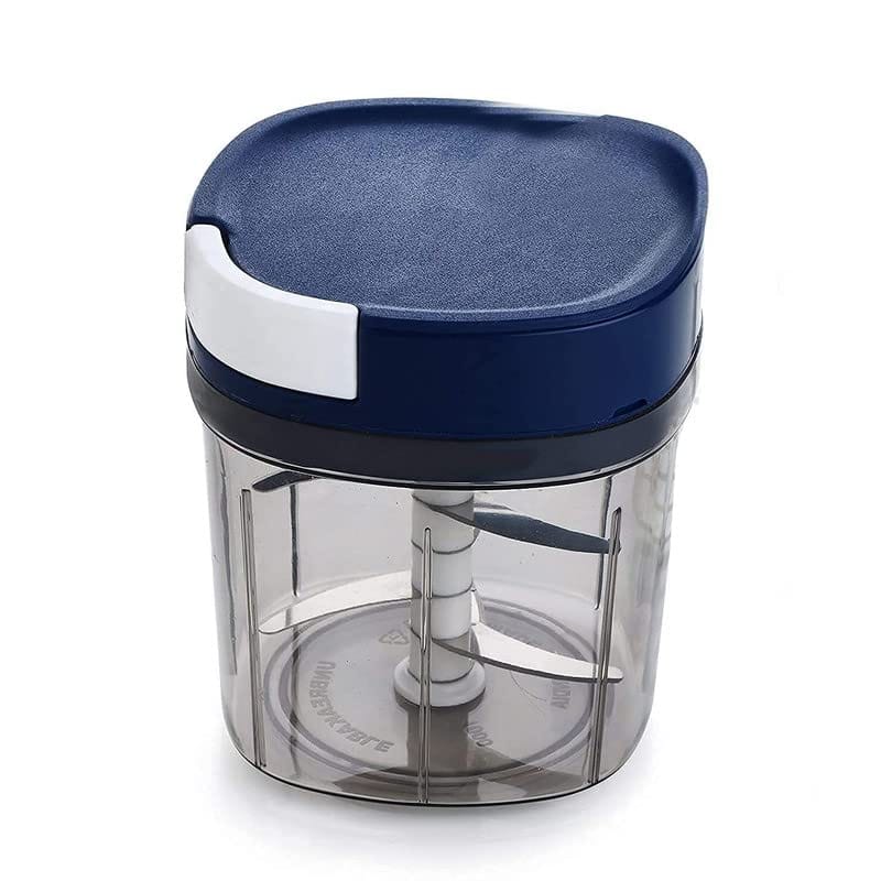 GLOBAL IMPEX Vegetable Square Quick Handy Dori Chopper(1100ml 6 Steel Blade) and (650 ml 3 Steel Blade) Whisker Multipurpose, Dry Fruit and Onion Speedy Chopper Machine for Kitchen (Pack of 2) view 2