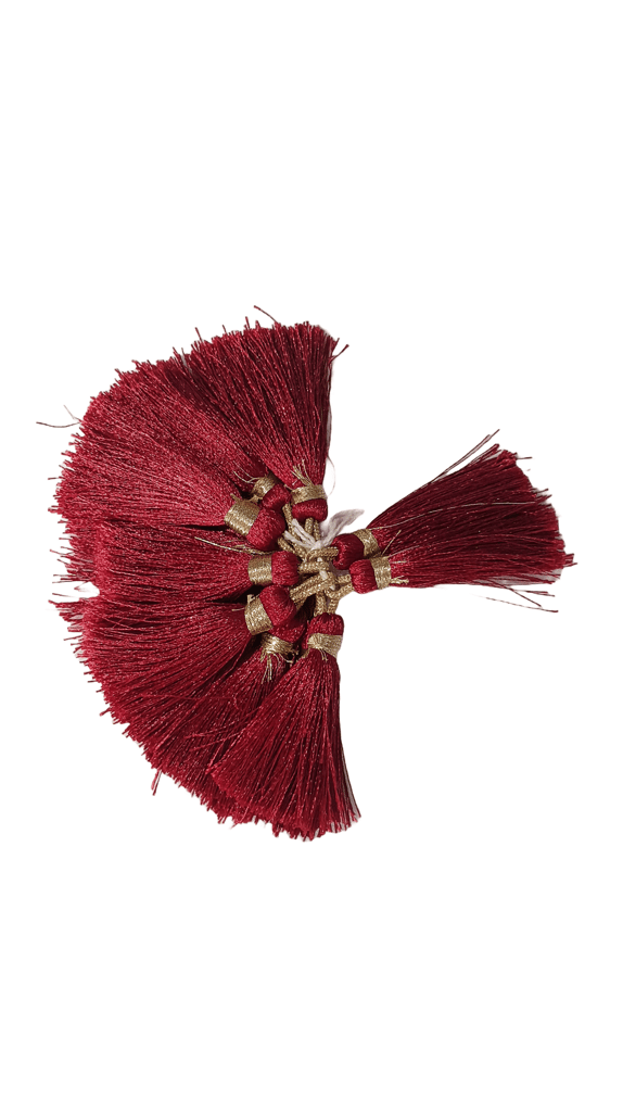 Red Tassels with Gold Accents view 2