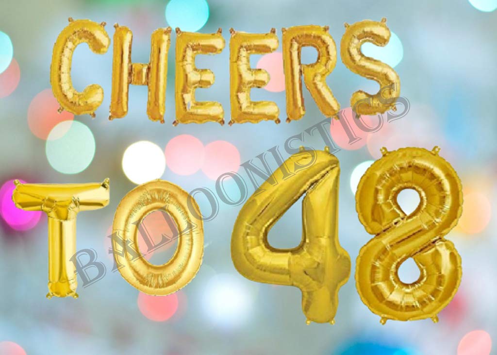 Balloonistics Cheers to Forty Eight Foil Balloon Combo Number 48 Foil Balloon for Birthday and Anniversary view 2