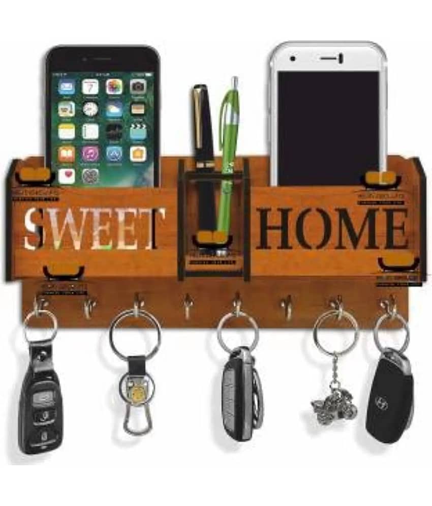 SNDArt Multicolour Wood Key Holder - Pack of 1