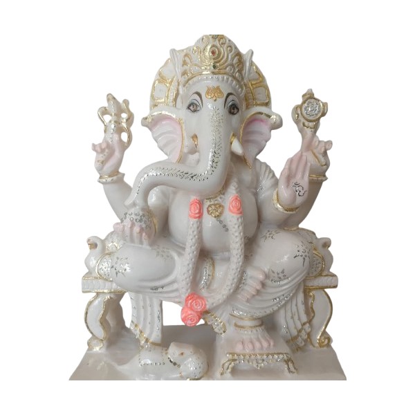 Ganesh Murti Marble Statue (1 Feet) view 2