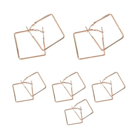 STOREPEDIA Golden Square shape Hoop Earrings for Women/Girls with special shining Antique Alloy Combo Of 6 Pairs Party Office Festival Stylish Fashion Accessories for Women view 2