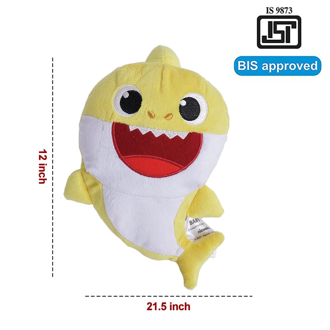 Baby Shark Plush Sing and Light up Plush Toy For Kids 1 Years and Above (Yellow) view 2