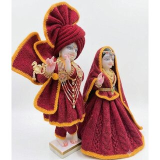 Crochet woolen dress for Radha Krishna l Winter Poshak for Yugal Sarkar view 2