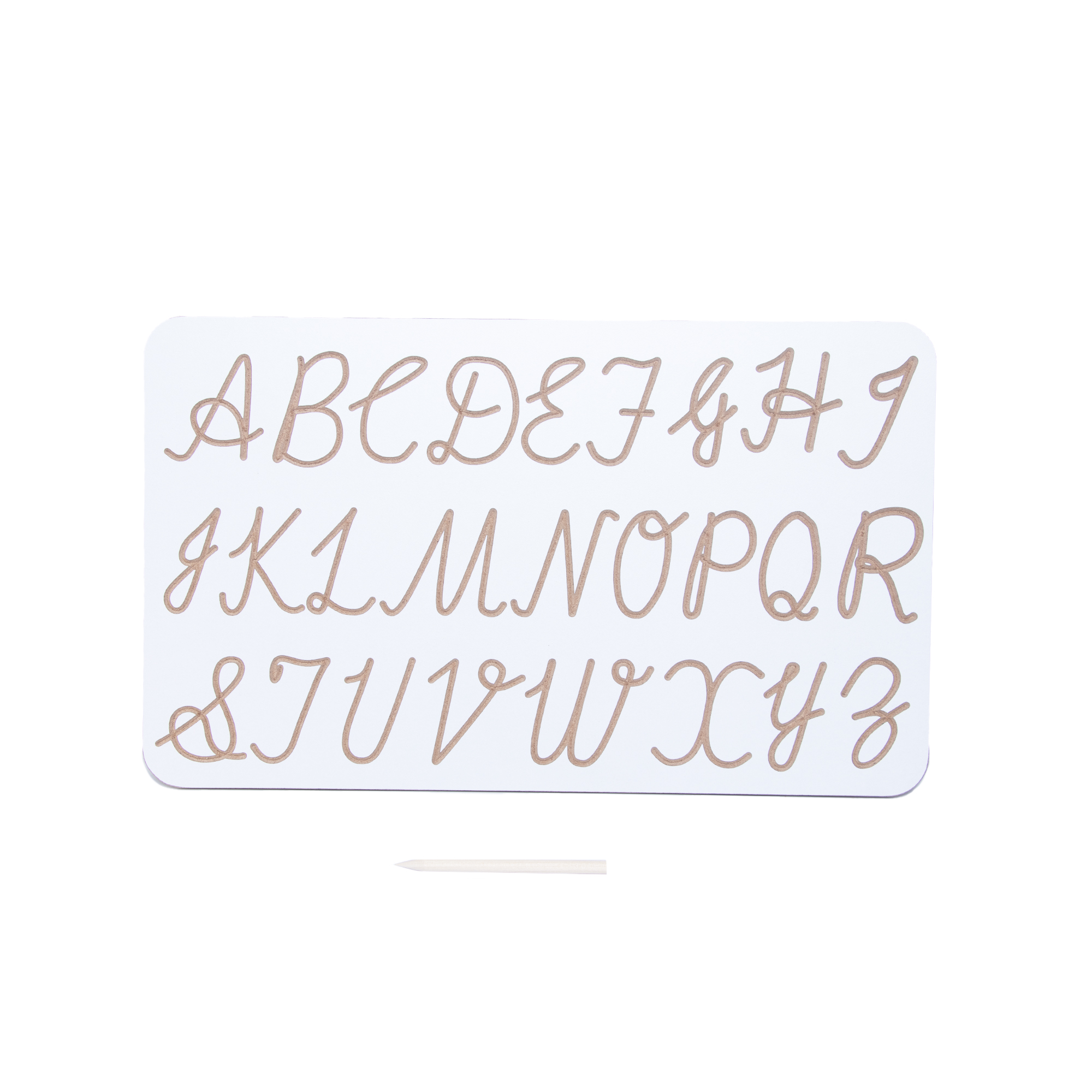 Wooden White Tracing Board Stencil (Capital Cursive Alphabets) view 2