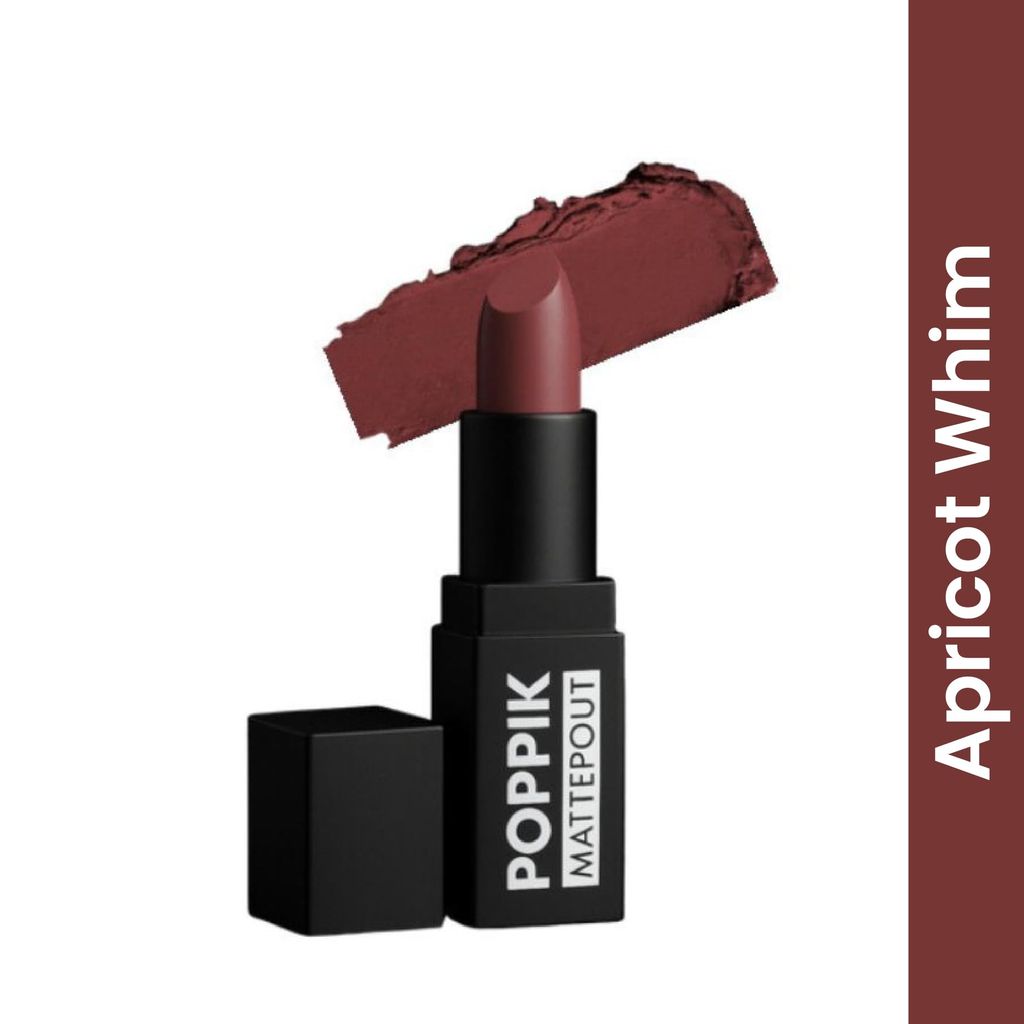 POPPIK Bullet Matte Lipstick for Women | Creamy Matte, Long Lasting Lip Color | High Coverage, Soft & Comfortable Formula | Daily Use Lip Makeup | Ideal for Casual Outings, Wedding, Gift | 3.8gm view 2