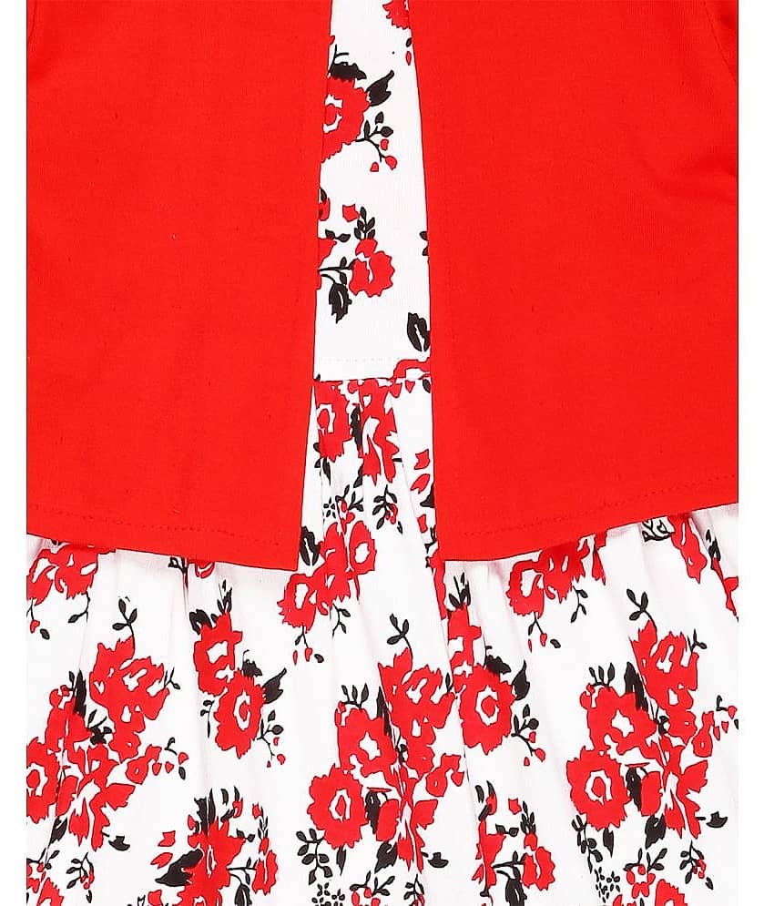 Babeezworld Cotton Frock For Girls ( Pack of 1 , Red ) view 2