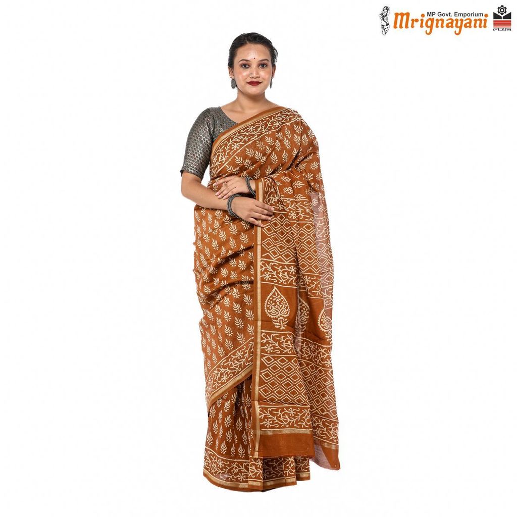 HANDLOOM CHANDERI SILK SAREE WITH BLOUSE (SKU - 1SCZ01170422 , SAREE - 1241) view 2