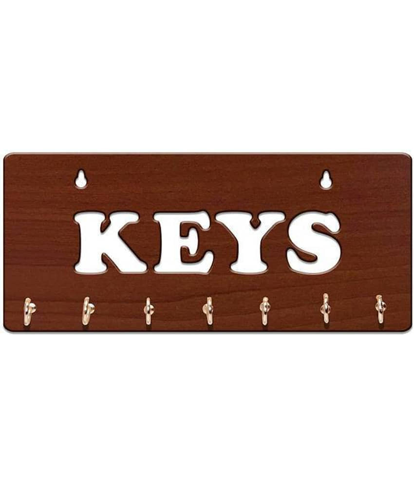 Arpita Crafts Brown Wood Key Holder - Pack of 1