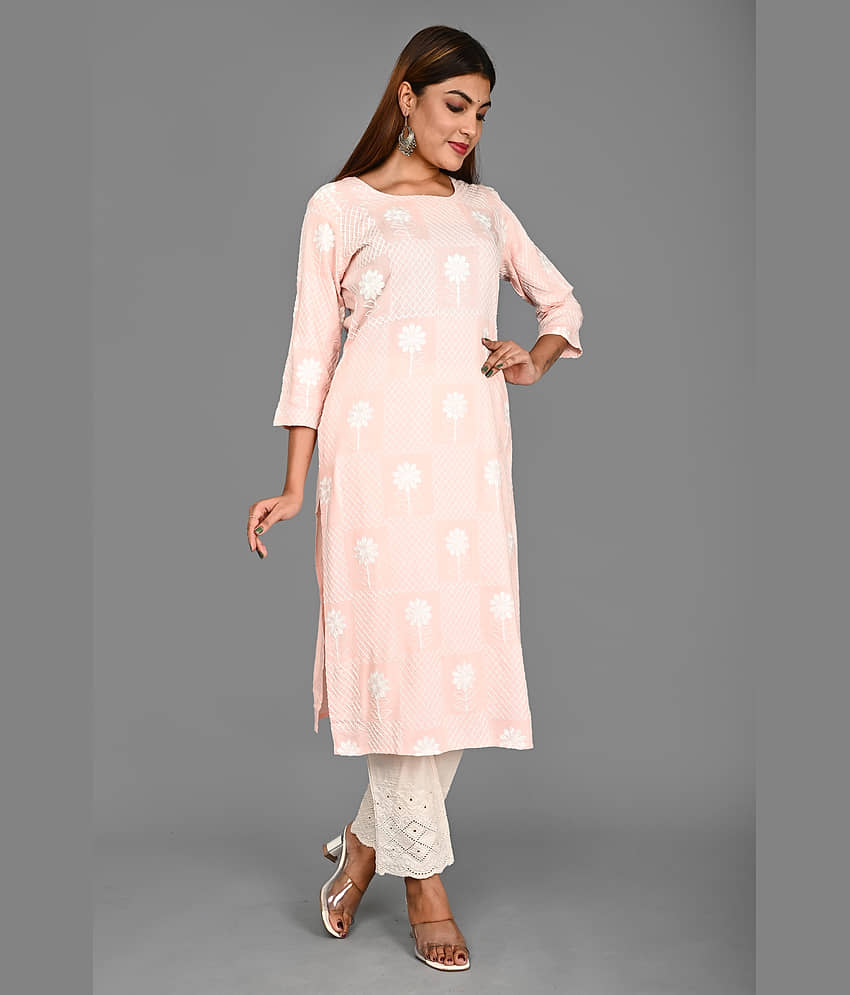 AMIRA'S INDIAN ETHNICWEAR - Pink Rayon Women's Stitched Salwar Suit ( ) view 2
