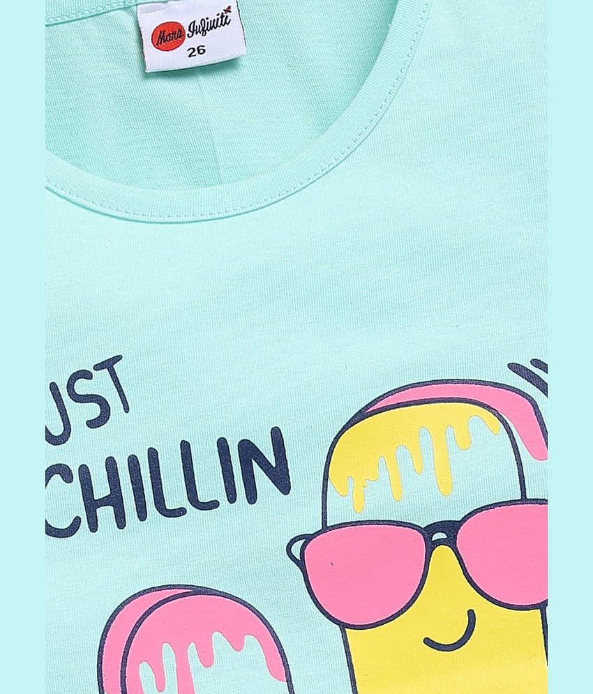 Mars Infiniti Pack of 1 Girls Cotton T-Shirt ( Light Blue ) view 2