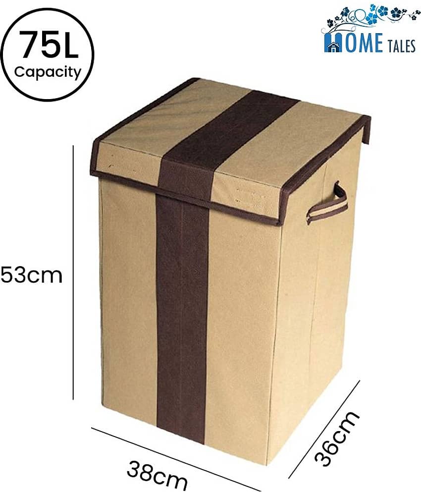 75 L Foldable Storage Box/Laundry Bag for Clothes|Toy Storage Box with Lid & Handle,Red & Black (Pack of 1 ) view 2