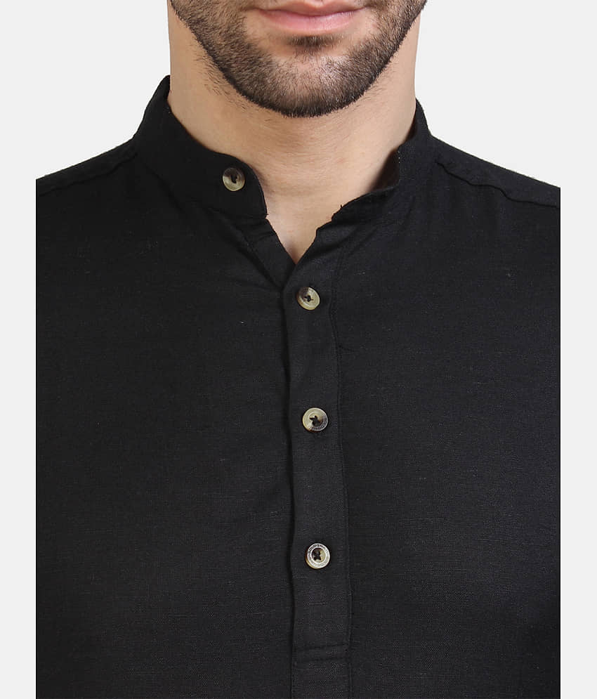Life Roads - Black Cotton Men's Regular Kurta ( Pack of 1 ) view 2