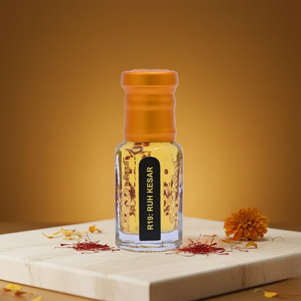 alnaqi fragrances Ruh Kesar Attar| Perfume Oil Unisex | Alcohol-Free Arabian Attar Roll-On | Long-Lasting Concentrated Perfume Oil with Blood Orange, Kesar, Rose & Oud Notes view 2