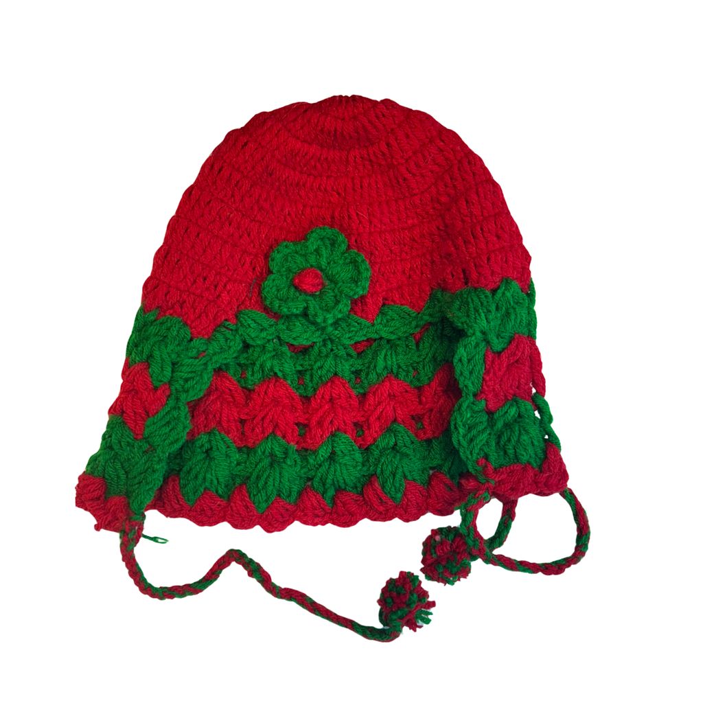 Handmade Croatia Woolen Frock + Cap Set – Stylish Winter Comfort for Girls