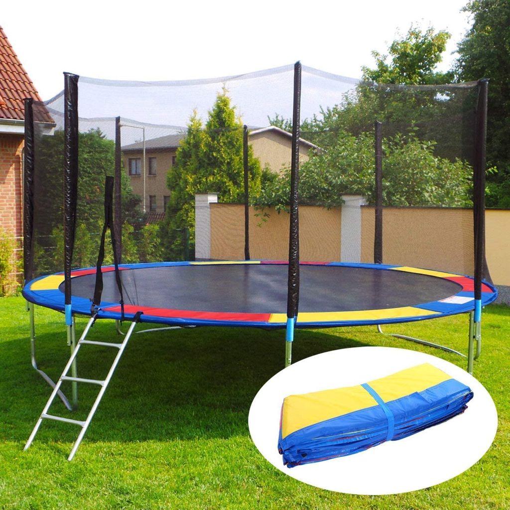 REZNOR 6-16 Feet Trampoline with Enclosure Safety Net & Jumping Pad for Children Kids & Adults Indoor/Outdoor Backyard Fitness Exercise Recreational Trampolines view 2