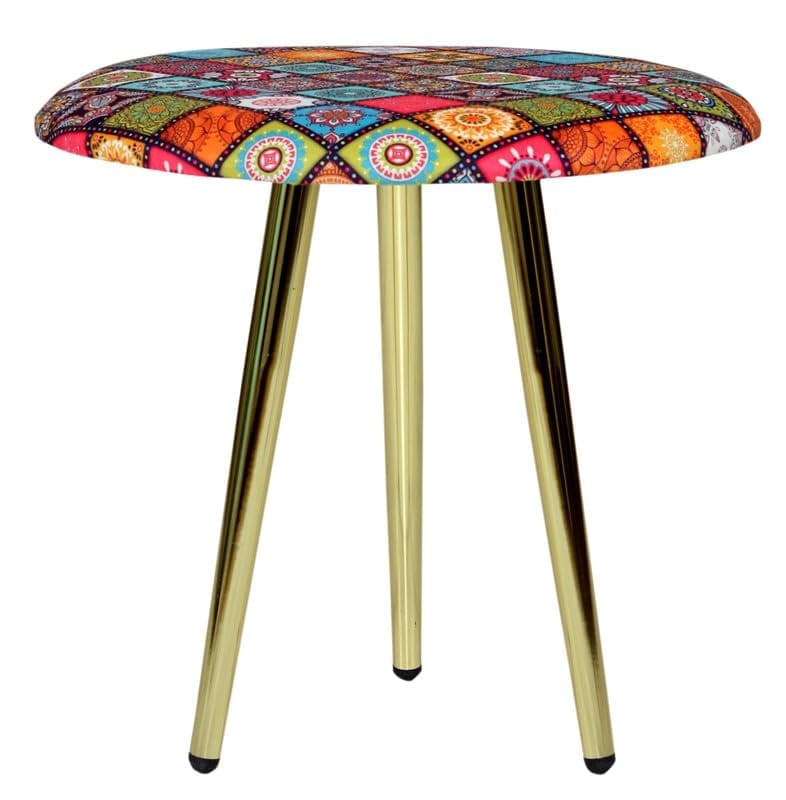 ShadowKart Ottoman Stool for Bedroom | Metal Pouffes for Sitting Ottoman | Foot Rest Wooden Ottoman Foot stools | Stool for Balcony | Make up Dressing Side Table, Metal Coffee Table 18x18x16 Inch view 2