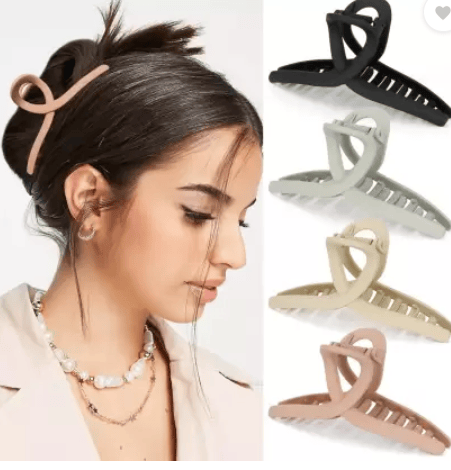 FIABLE COLLECTION 4 pcs T-shape Large Hair Claw Clips for Women and Girls Hair Claw (Multicolor)