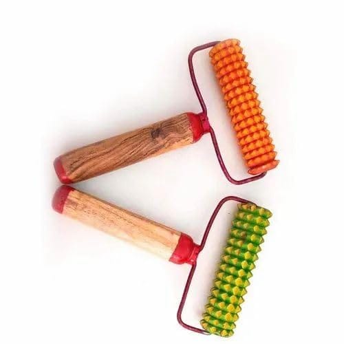 Wooden Acupressure Massager Roller with Handle view 2