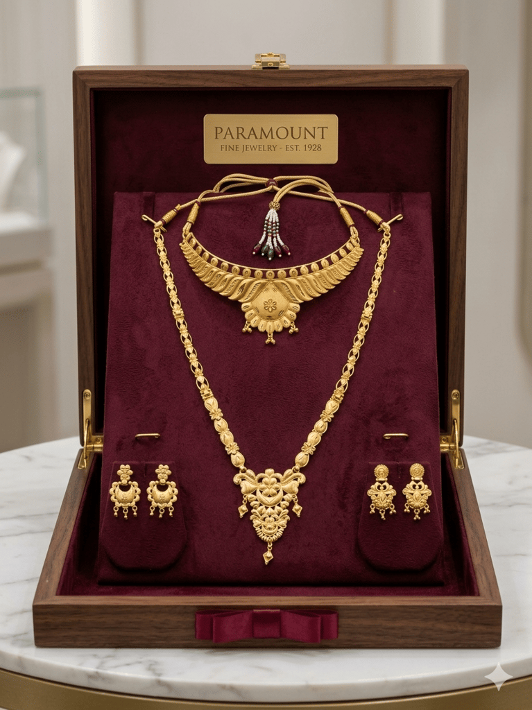 Traditional Indian Bridal Gold Necklace Set view 2