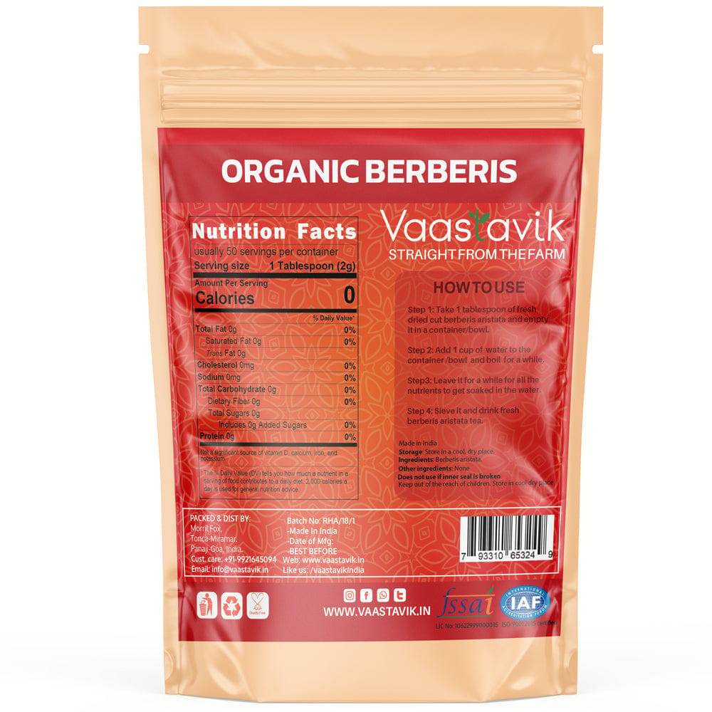 Vaastavik Berberis Aristata Tea Dried Cut Herb 100gm view 2