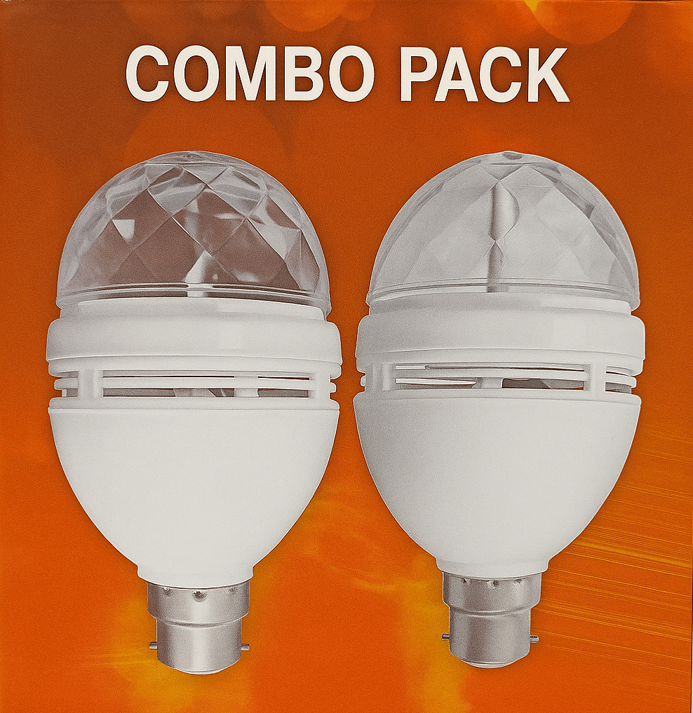 White Rotating Disco LED Bulb Combo Pack (Set of 2) with App & Voice Control view 2
