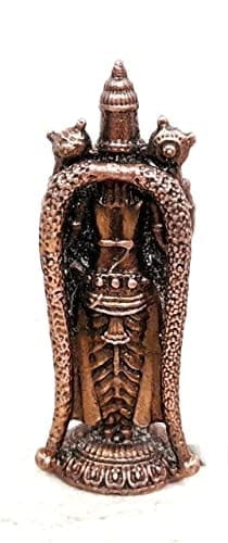 Searchers Paradise - Copper Idols Venkateswara ,2.5 inches, Copper Handmade 60 Grams, Patina Antique Finish, Pack of 1 Piece view 2