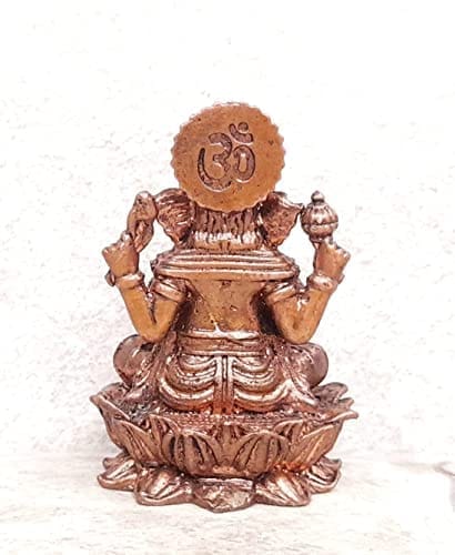 Searchers Paradise - Copper Idols Ganesh,2.2 inches, Copper Handmade 145 Grams, Patina Antique Finish, Pack of 1 Piece view 2