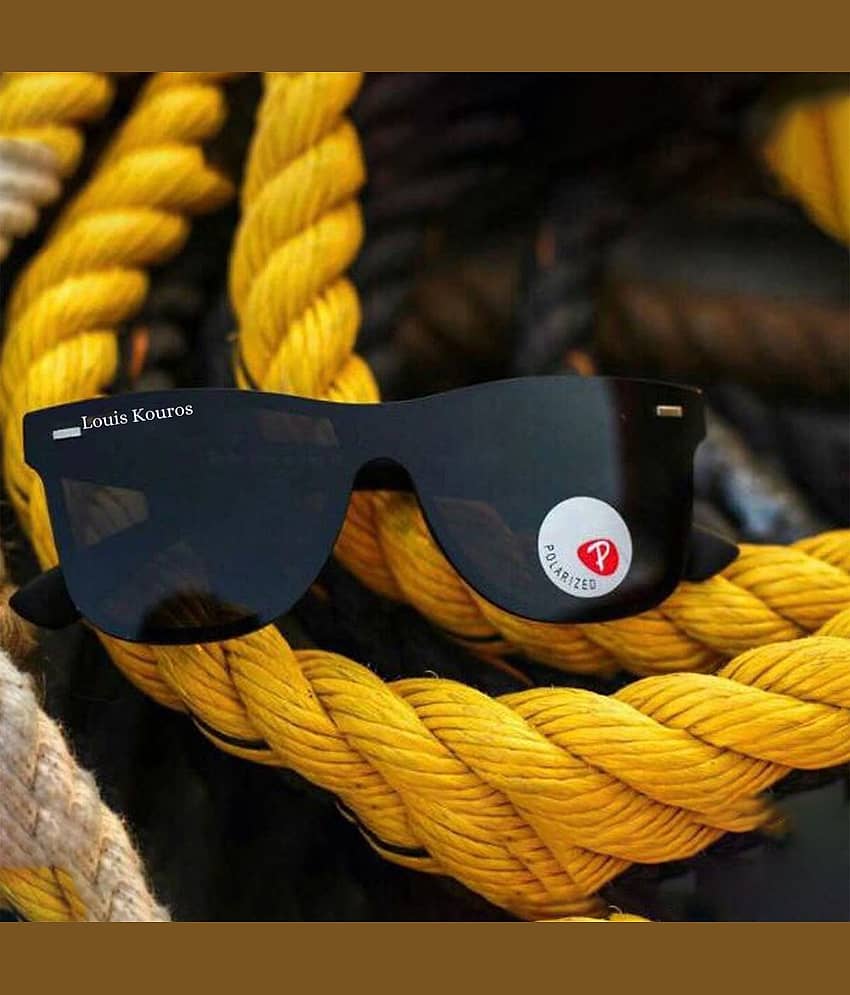 LOUIS KOUROS Black Square Sunglasses ( Pack of 1 ) view 2