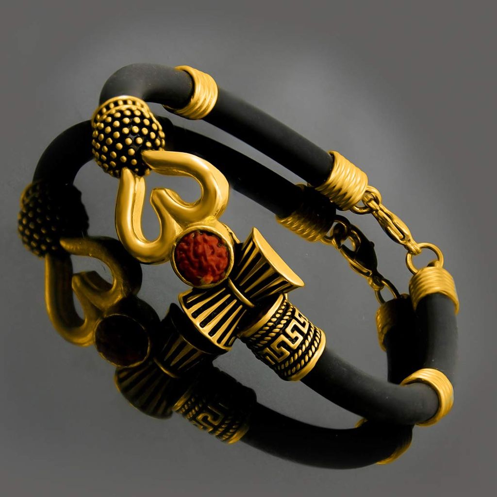 Premium Antique Vintage Ethnic Brass Kada Bracelet With Gold Plating for Men Boys view 2