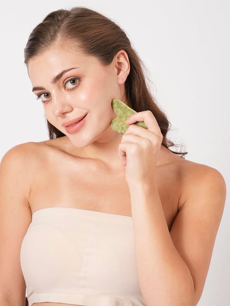 Bungalow Beauty Gua Sha Facial Massage Tool, Green Jade view 2