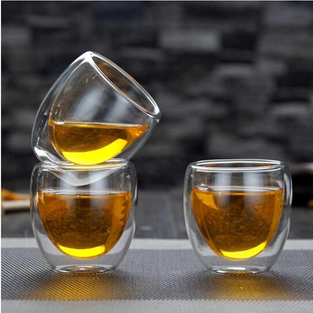 Double Wall Tea Mug, 250 ML, Set of 1, Glass Double Layer Coffee Cup for Hot & Cold Drink, Perfect for Lemon, Green Tea, Milk and hot Chocolate view 2