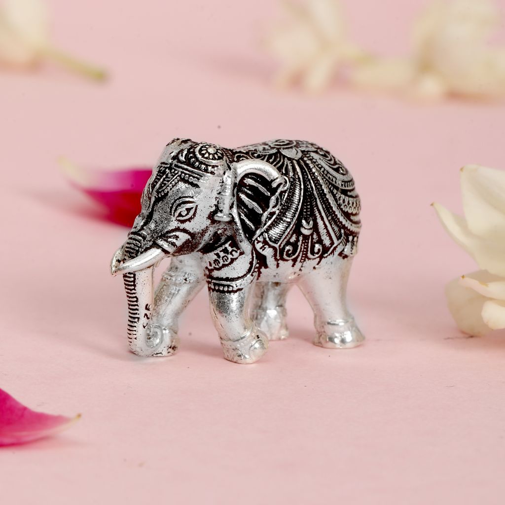 Pure Silver Elephant Idol (Chandi Haathi) – 999 Silver Decorative Showpiece for Home, Office, Puja & Vastu I Weight - 50 g view 2