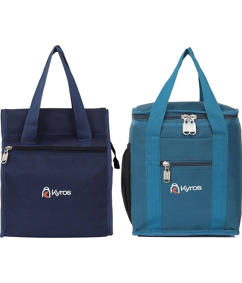 Kyros Multi Color Polyester Lunch Bag Pack of 2