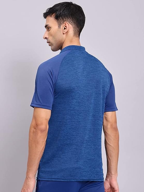 TECHNOSPORT Men's Solid Slim Fit T-Shirt DENIM view 2