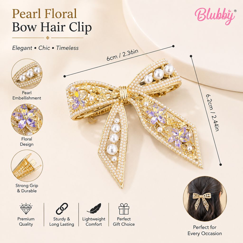 Pack of 1 Metal Bow Hair Claw Clip view 2