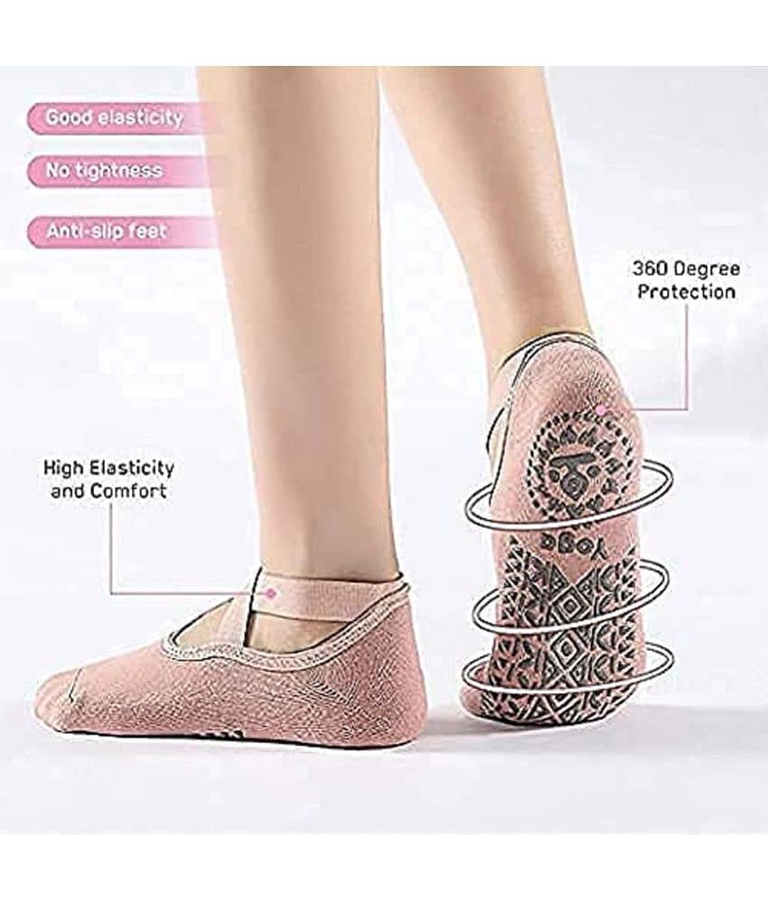 Yoga Socks Non Slip Skid Socks with Grips Pilates Ballet Barret Socks for Women Sport Fitness Half Toe Ankle Grip Ideal for Pilates, Pure Barre, Ballet, Dance, Barefoot Workout view 2