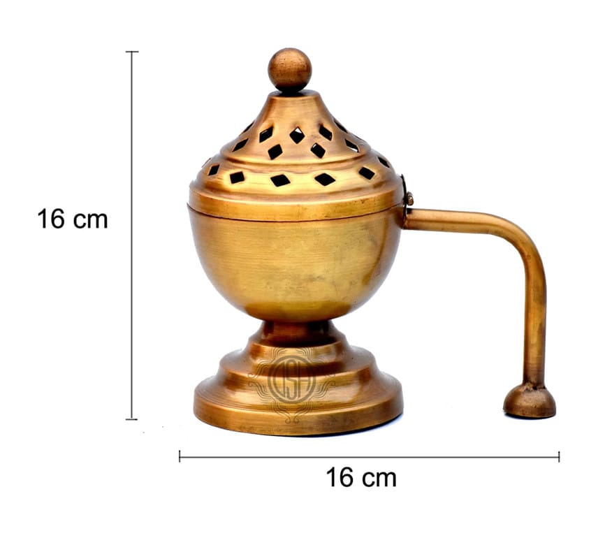Loban Incense Bakhoor Burner Sambrani Dhoop Burner with Handle for Home Purifying Hand Loban Burner for Home Office Temple Prayer view 2