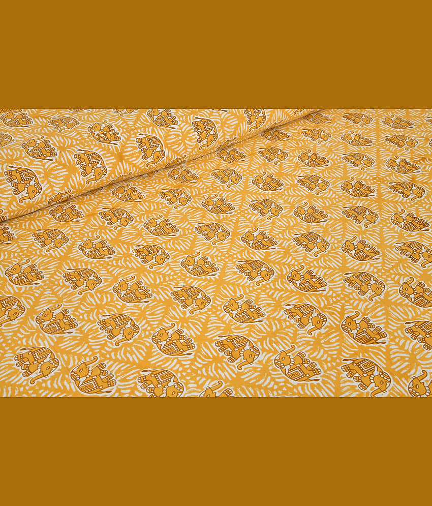 CLOTHORO Cotton 1 Double King Bedsheet with 2 Pillow Covers ( Orange ) view 2