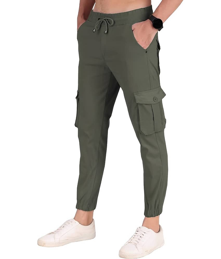 Reoutlook Slim Flat Men's Cargos - Green ( Pack of 1 ) view 2