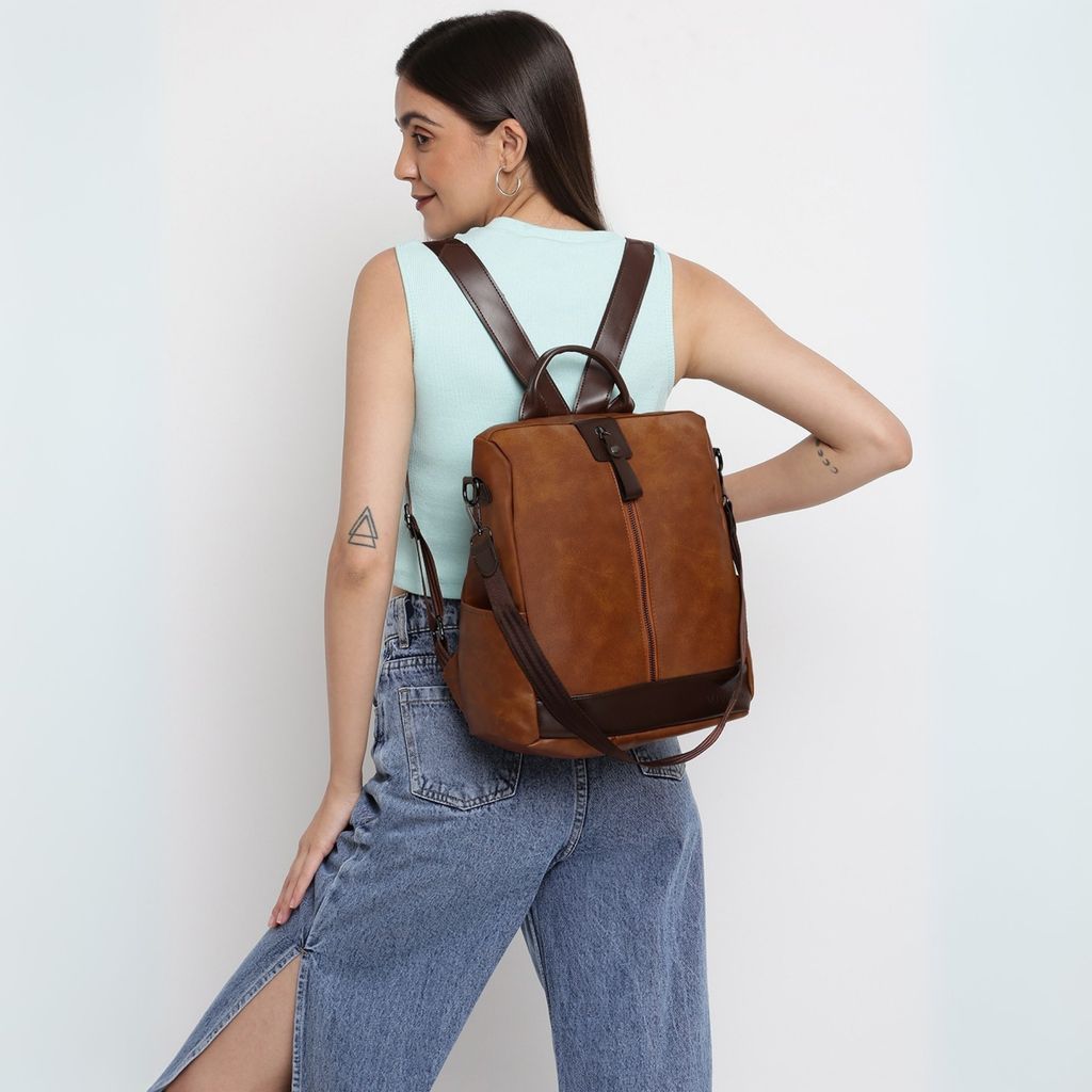 VISMIINTREND Women Backpack for Office Use Upto 13 Inch Laptop | Stylish Backpack Bag | Travel | School | College | Office Use | Anti Theft Convertible Backpack view 2