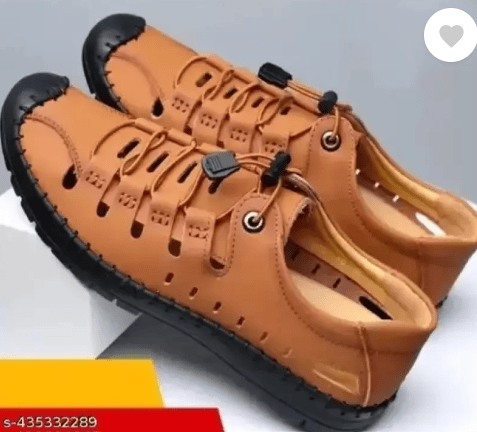Men Flats Sandal (Tan , 6)